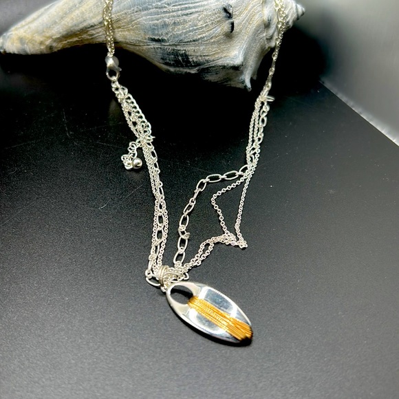 Necklace RLM pendant and triple silver tone VJ chain - Picture 3 of 7